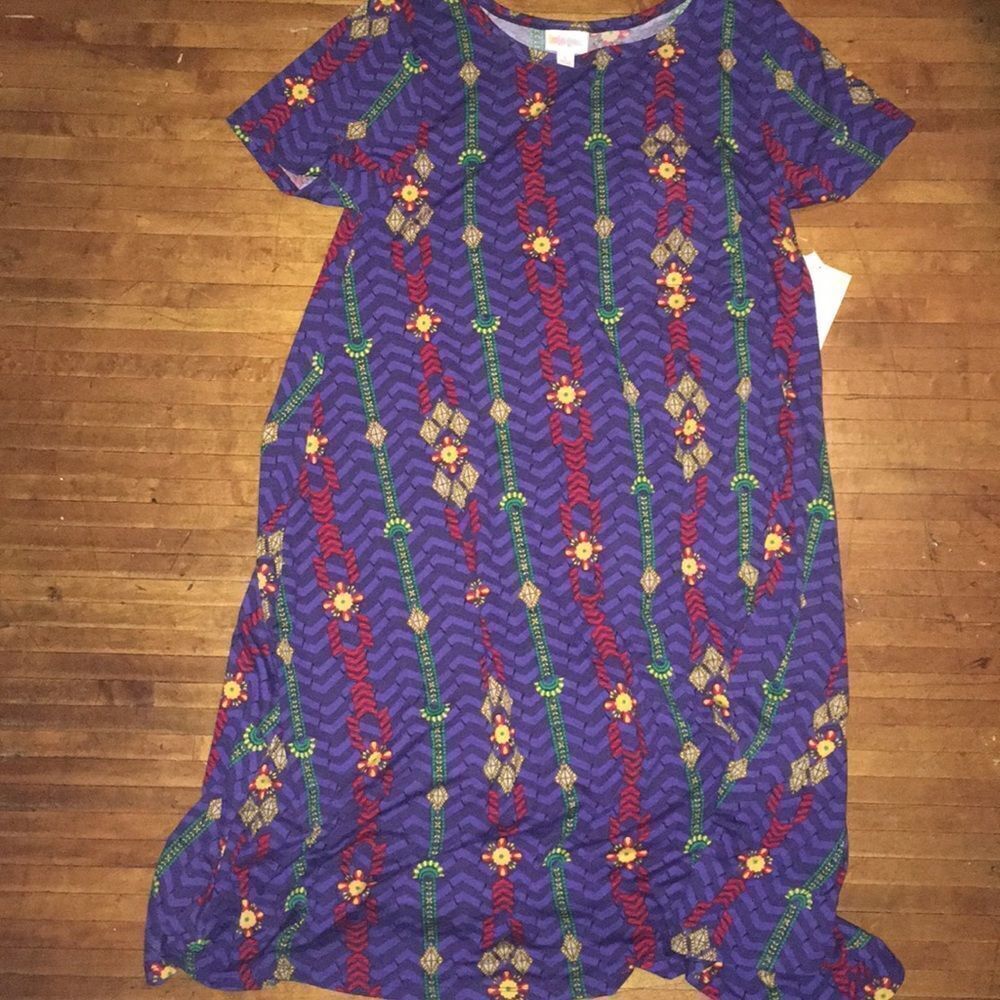 Lularoe purple Southwest S loungewear Carly Swing Dress